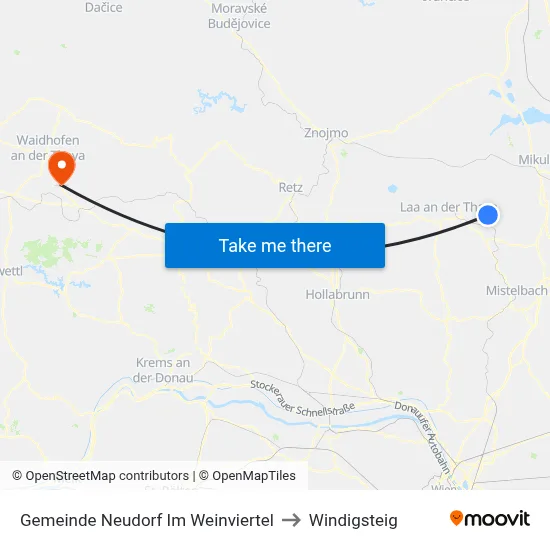 Gemeinde Neudorf Im Weinviertel to Windigsteig map