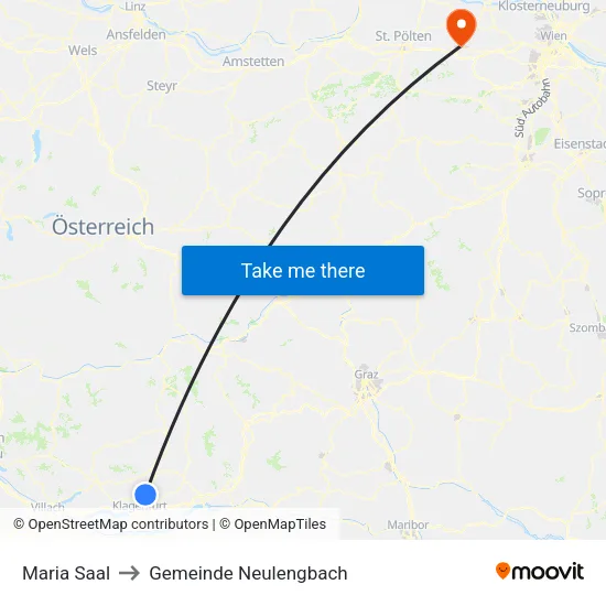 Maria Saal to Gemeinde Neulengbach map