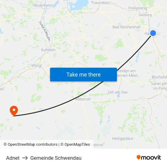 Adnet to Gemeinde Schwendau map