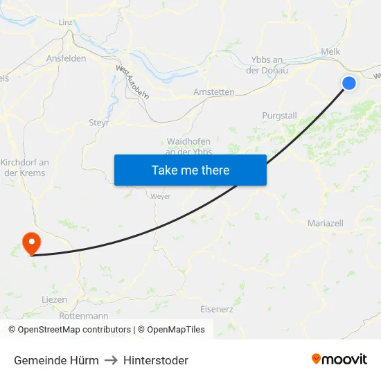 Gemeinde Hürm to Hinterstoder map