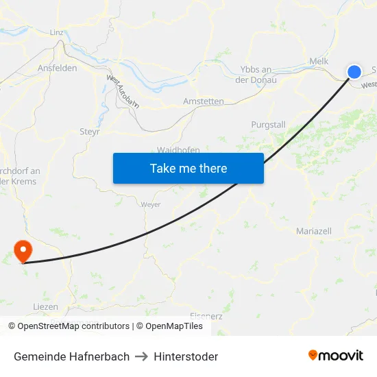Gemeinde Hafnerbach to Hinterstoder map