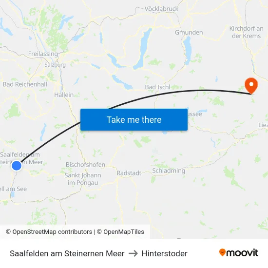 Saalfelden am Steinernen Meer to Hinterstoder map