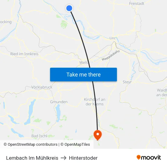 Lembach Im Mühlkreis to Hinterstoder map
