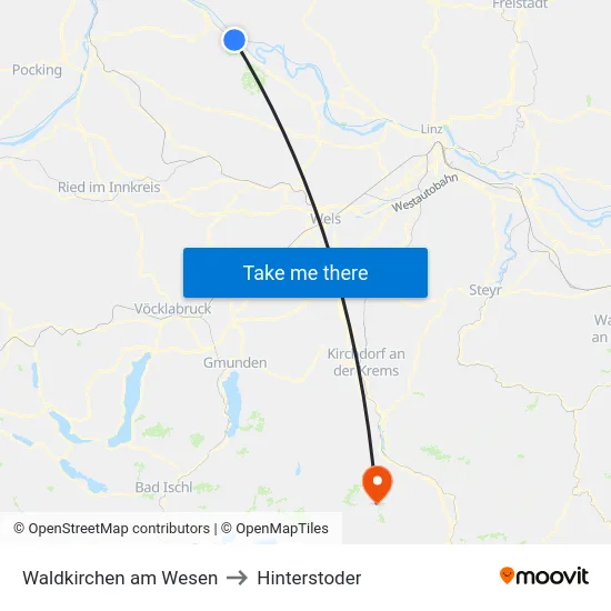 Waldkirchen am Wesen to Hinterstoder map