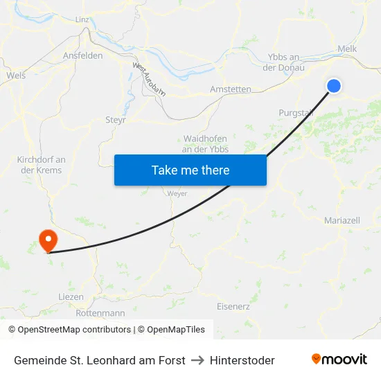 Gemeinde St. Leonhard am Forst to Hinterstoder map