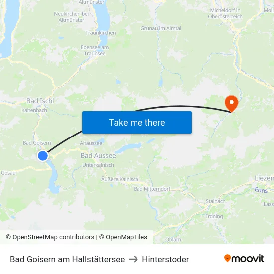 Bad Goisern am Hallstättersee to Hinterstoder map
