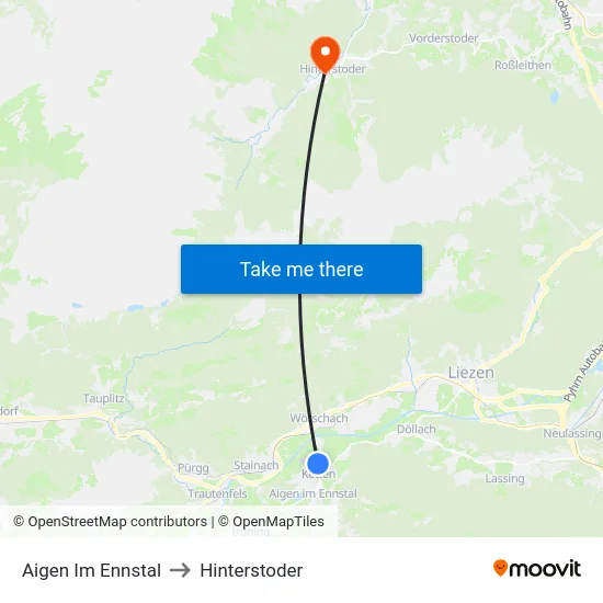 Aigen Im Ennstal to Hinterstoder map