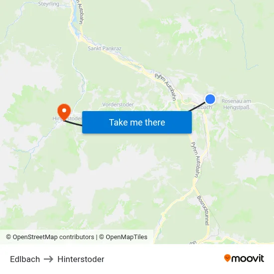 Edlbach to Hinterstoder map