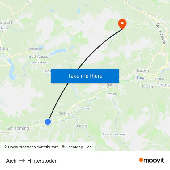 Aich to Hinterstoder map