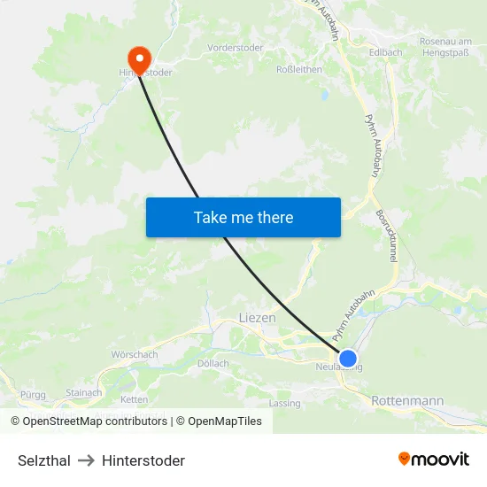 Selzthal to Hinterstoder map