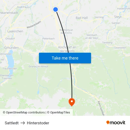 Sattledt to Hinterstoder map