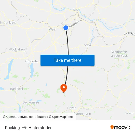 Pucking to Hinterstoder map