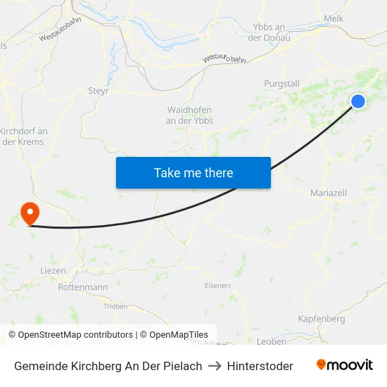 Gemeinde Kirchberg An Der Pielach to Hinterstoder map