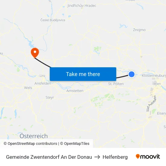 Gemeinde Zwentendorf An Der Donau to Helfenberg map