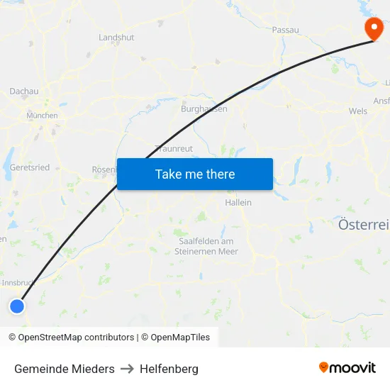 Gemeinde Mieders to Helfenberg map