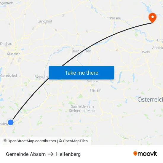 Gemeinde Absam to Helfenberg map