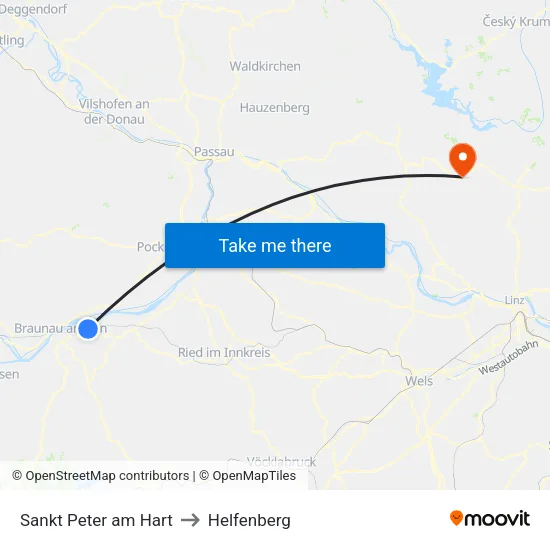 Sankt Peter am Hart to Helfenberg map