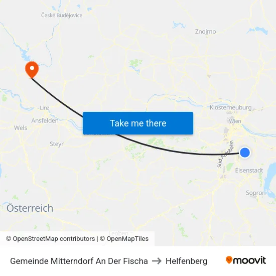 Gemeinde Mitterndorf An Der Fischa to Helfenberg map