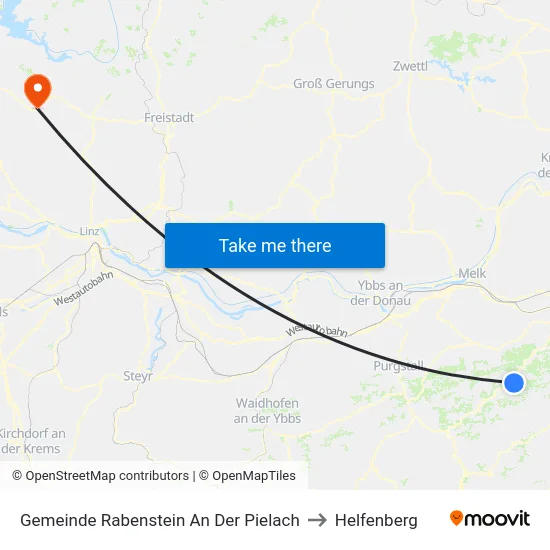 Gemeinde Rabenstein An Der Pielach to Helfenberg map