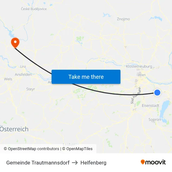 Gemeinde Trautmannsdorf to Helfenberg map