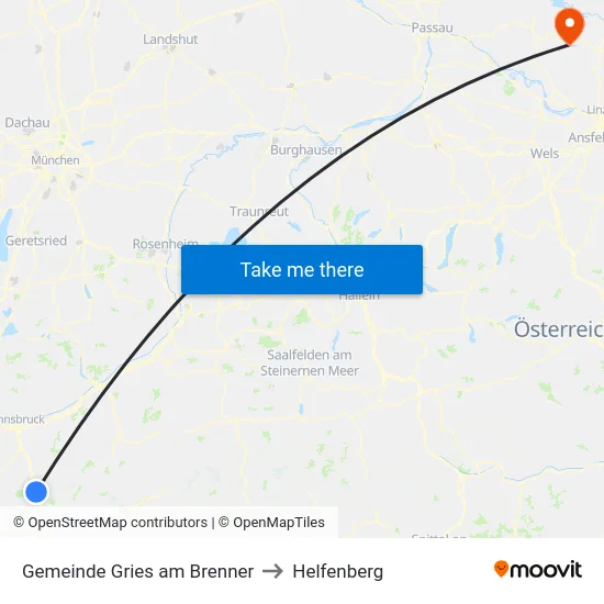 Gemeinde Gries am Brenner to Helfenberg map