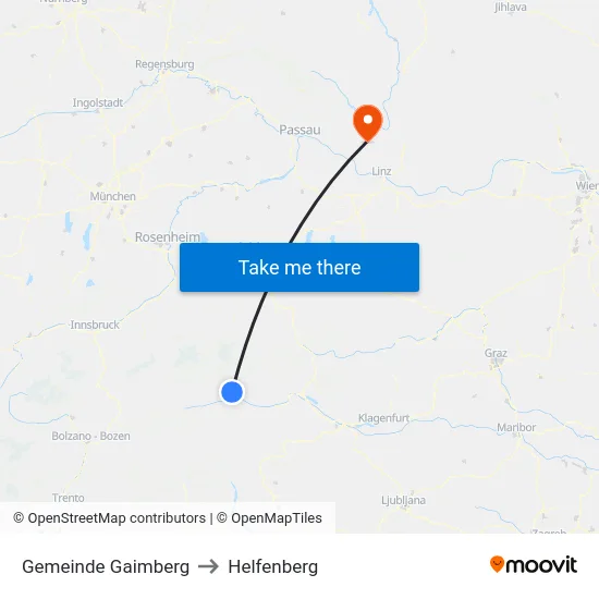 Gemeinde Gaimberg to Helfenberg map