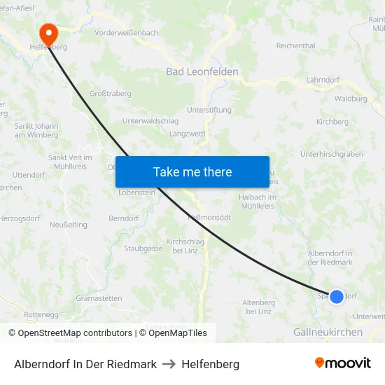 Alberndorf In Der Riedmark to Helfenberg map