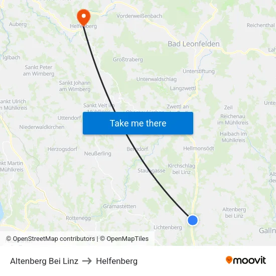 Altenberg Bei Linz to Helfenberg map