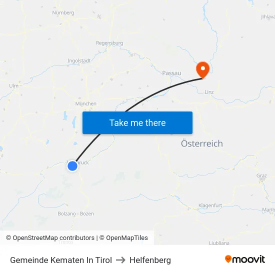 Gemeinde Kematen In Tirol to Helfenberg map