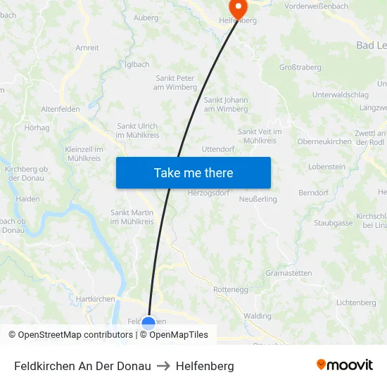 Feldkirchen An Der Donau to Helfenberg map