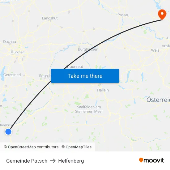 Gemeinde Patsch to Helfenberg map