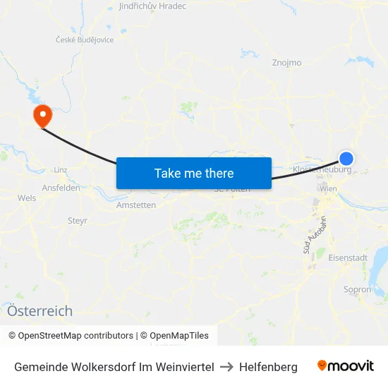 Gemeinde Wolkersdorf Im Weinviertel to Helfenberg map