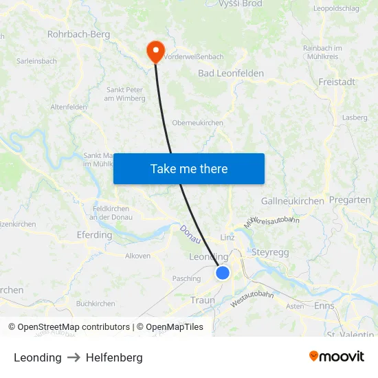 Leonding to Helfenberg map