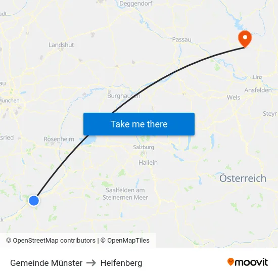Gemeinde Münster to Helfenberg map