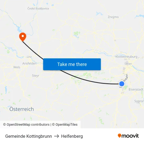 Gemeinde Kottingbrunn to Helfenberg map