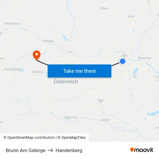Brunn Am Gebirge to Handenberg map