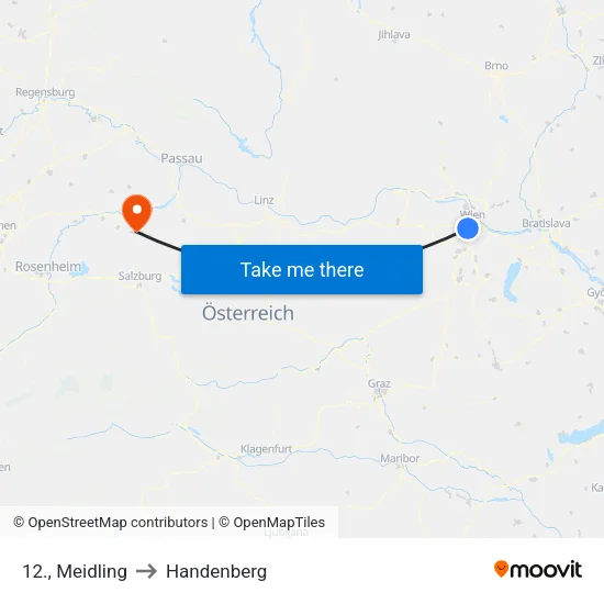 12., Meidling to Handenberg map