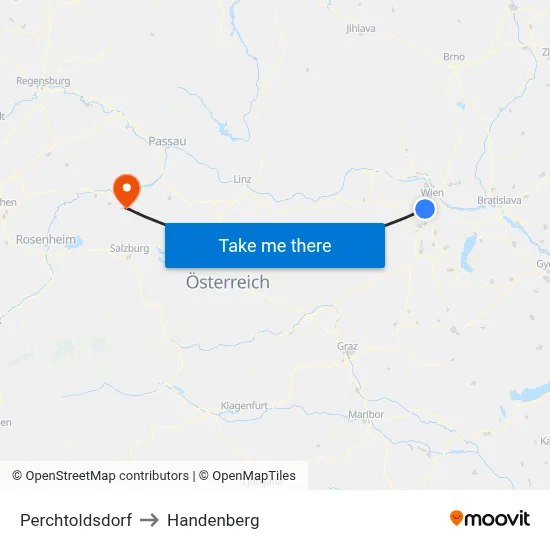 Perchtoldsdorf to Handenberg map