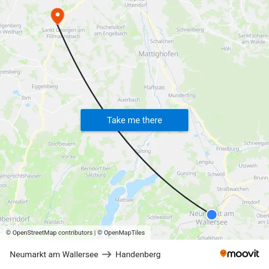 Neumarkt am Wallersee to Handenberg map