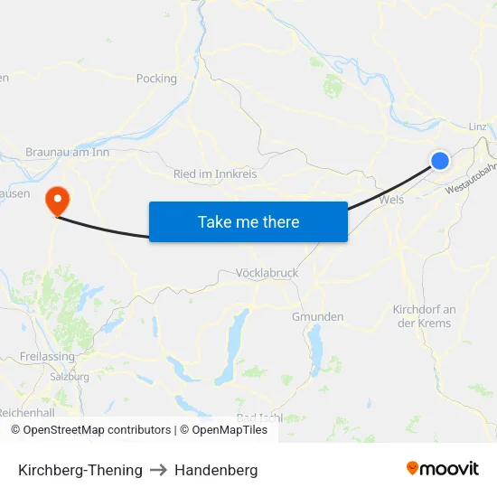 Kirchberg-Thening to Handenberg map