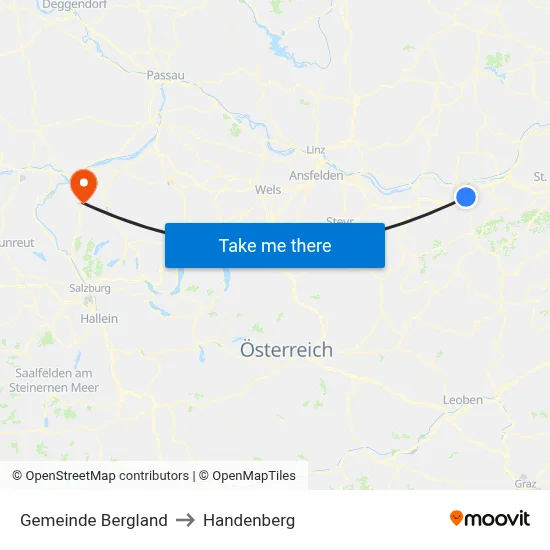 Gemeinde Bergland to Handenberg map