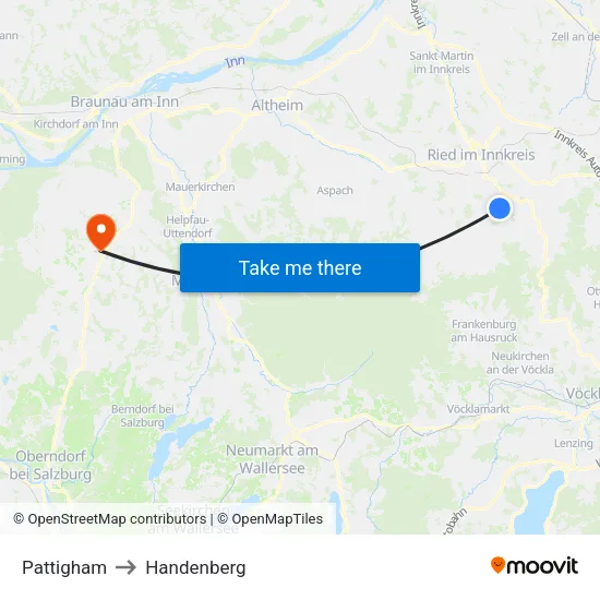 Pattigham to Handenberg map