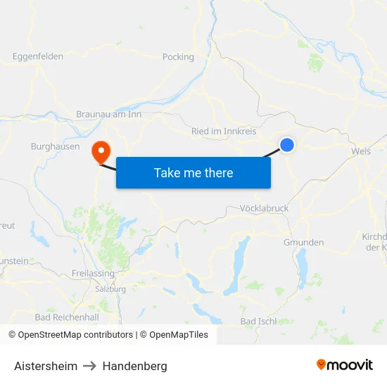 Aistersheim to Handenberg map