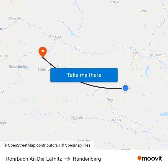 Rohrbach An Der Lafnitz to Handenberg map