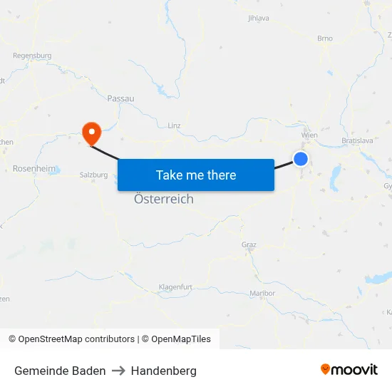 Gemeinde Baden to Handenberg map