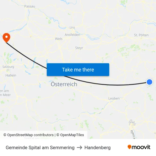Gemeinde Spital am Semmering to Handenberg map