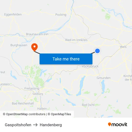 Gaspoltshofen to Handenberg map