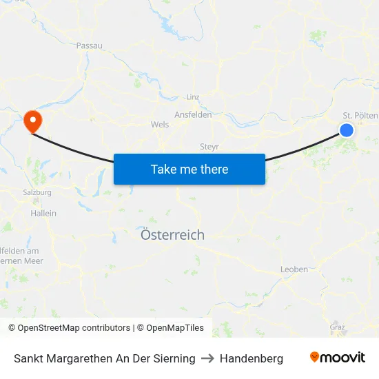 Sankt Margarethen An Der Sierning to Handenberg map