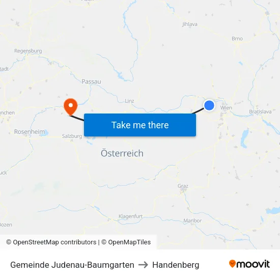 Gemeinde Judenau-Baumgarten to Handenberg map