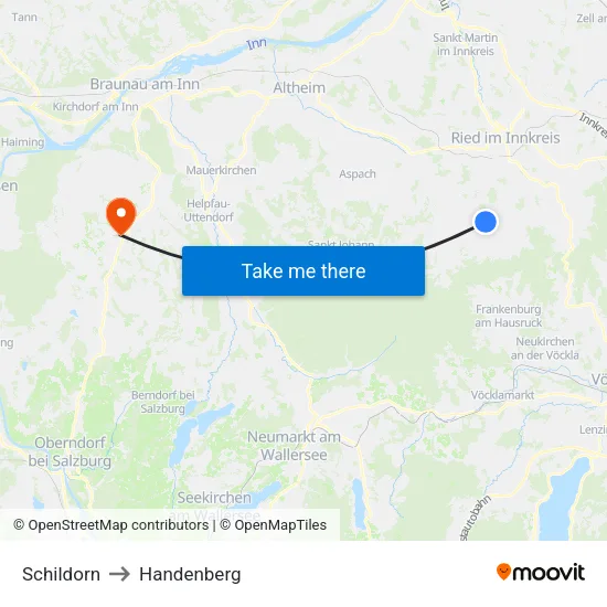 Schildorn to Handenberg map